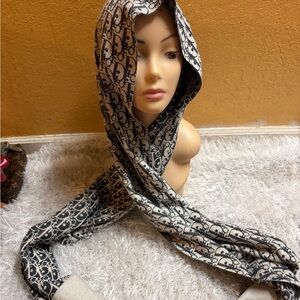 Christian Dior Oblique Blue Marine scarf